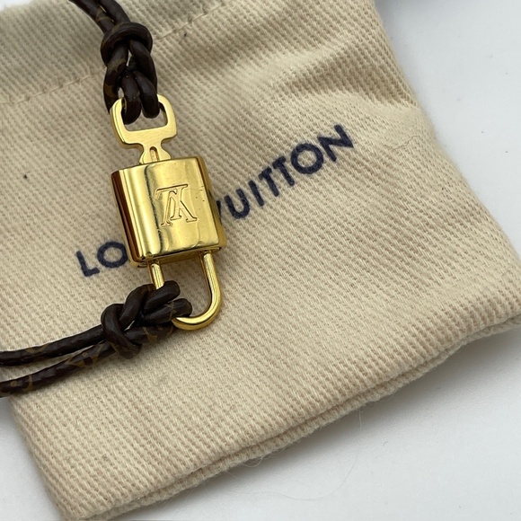 Louis Vuitton Padlock brown leather bracelet monogram lock logo jewelry - Picture 6 of 11
